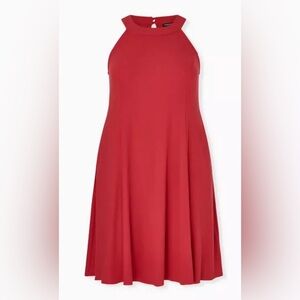 Torrid Red A-Line Mini Rib Trapeze Dress